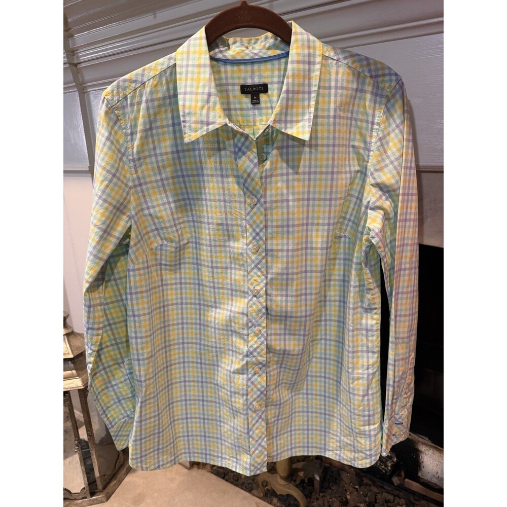 Talbots Button Front Cotton Top Size Medium